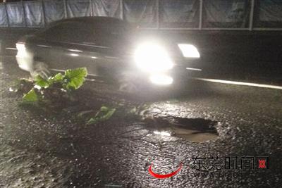 车胎接连被“坑”爆 修车师傅现场等生意