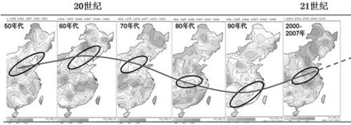 我国东部夏季降水频次年代际变化  国家气候中心供图