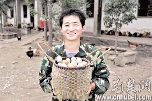 30岁外企经理为照顾父母 辞职回家乡养土鸡