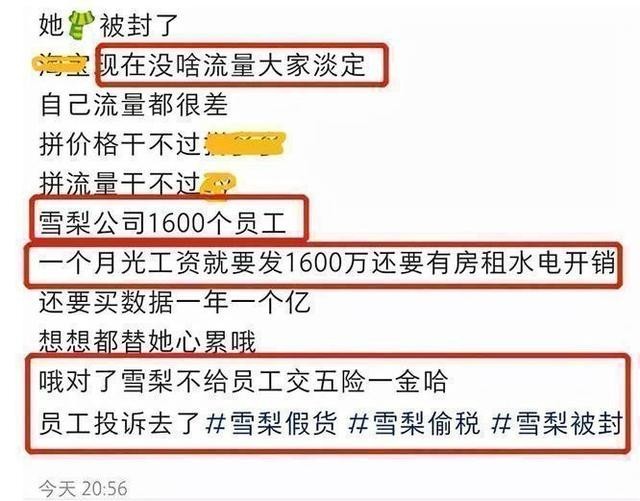 雪梨被曝不给员工交社保