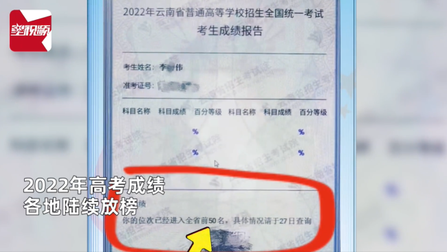 高考生成绩被屏蔽4天后查:全省前50 查分后众生相，有人高兴到跳起