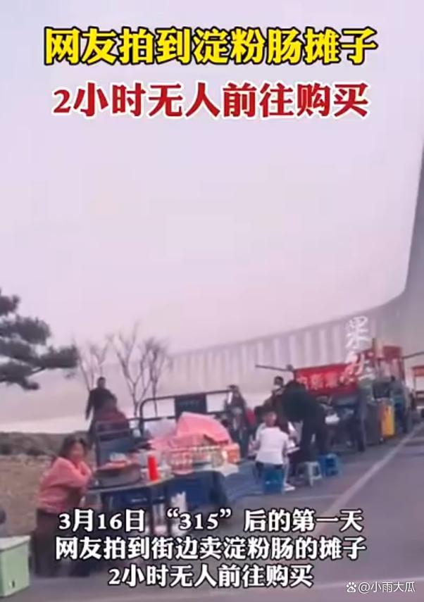 315晚会后网友拍到淀粉肠摊子2小时内无人买：这个塌房伤到我了