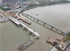 洪梅大桥拆除完成55%